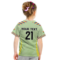 Bolivia Football Custom Kid T Shirt Wiphala Flag Pattern Spirit