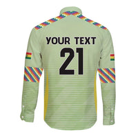 Bolivia Football Custom Long Sleeve Button Shirt Wiphala Flag Pattern Spirit