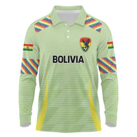 Bolivia Football Custom Long Sleeve Polo Shirt Wiphala Flag Pattern Spirit