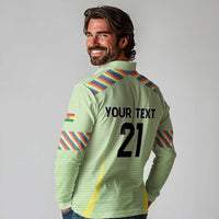 Bolivia Football Custom Long Sleeve Polo Shirt Wiphala Flag Pattern Spirit