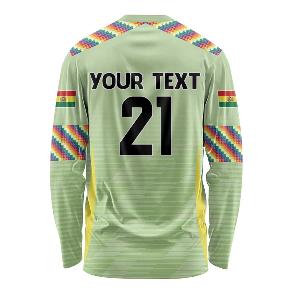 Bolivia Football Custom Long Sleeve Shirt Wiphala Flag Pattern Spirit