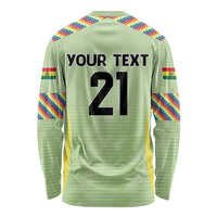 Bolivia Football Custom Long Sleeve Shirt Wiphala Flag Pattern Spirit