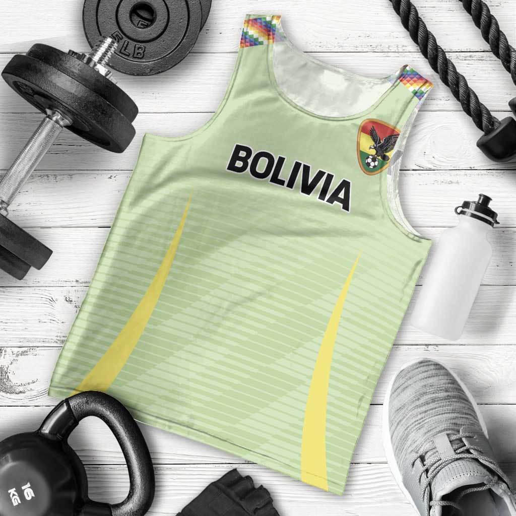 Bolivia Football Custom Men Tank Top Wiphala Flag Pattern Spirit