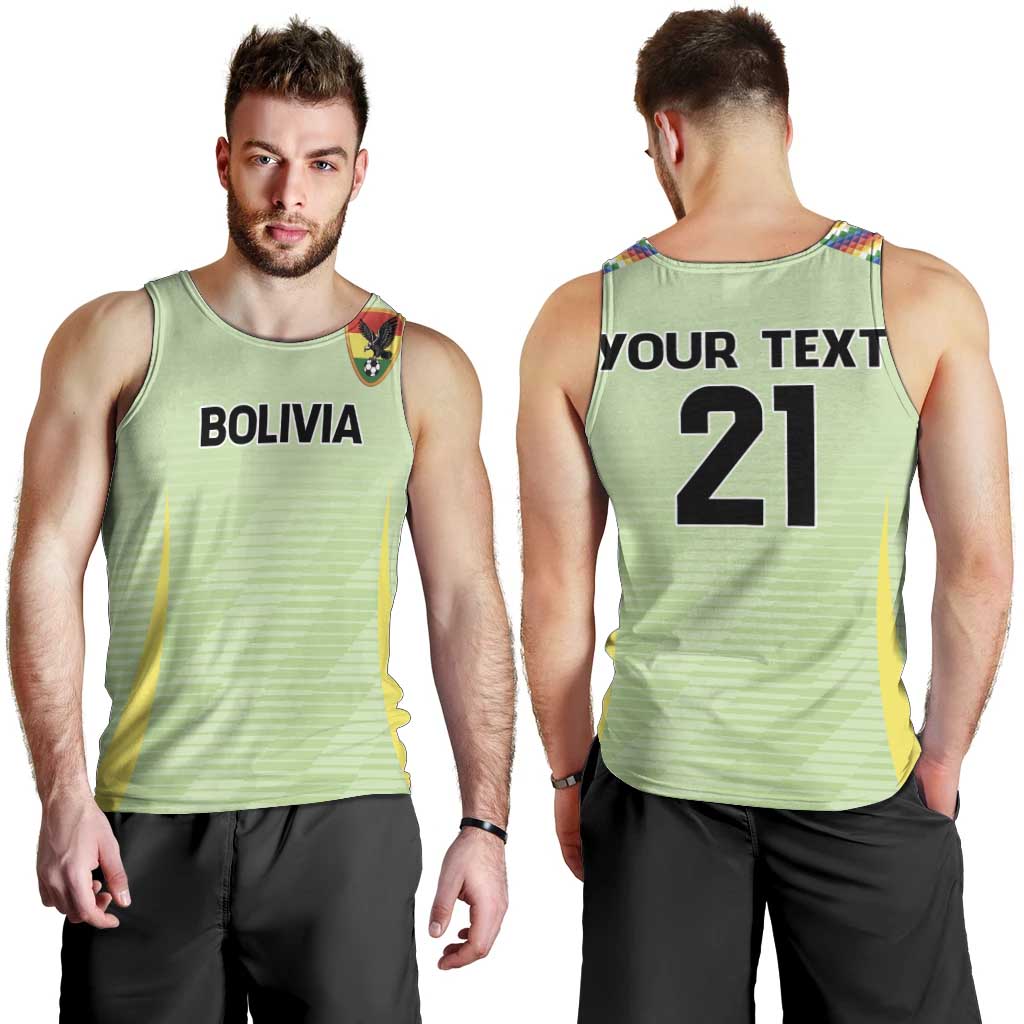 Bolivia Football Custom Men Tank Top Wiphala Flag Pattern Spirit