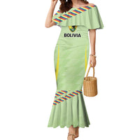 Bolivia Football Custom Mermaid Dress Wiphala Flag Pattern Spirit