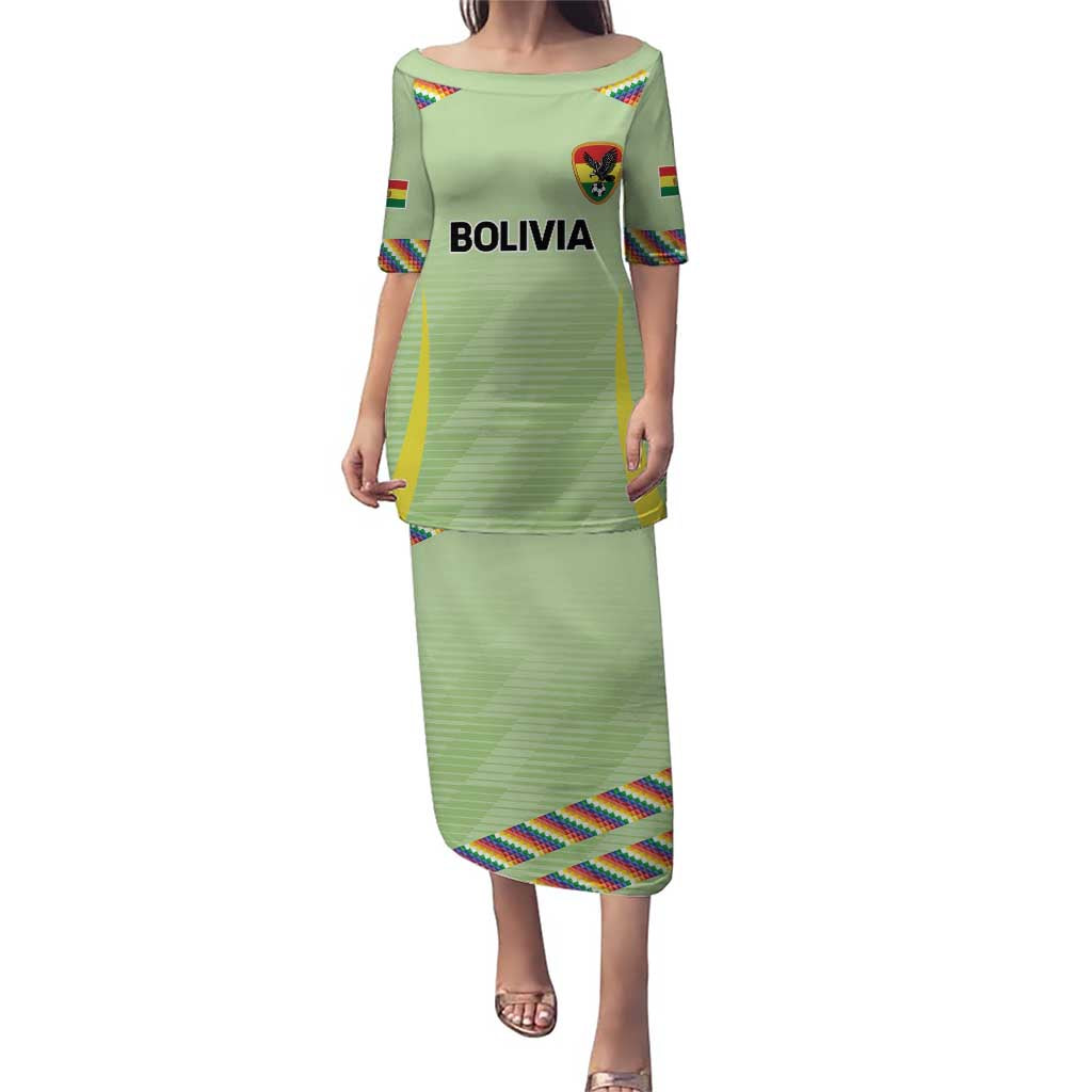 Bolivia Football Custom Puletasi Wiphala Flag Pattern Spirit