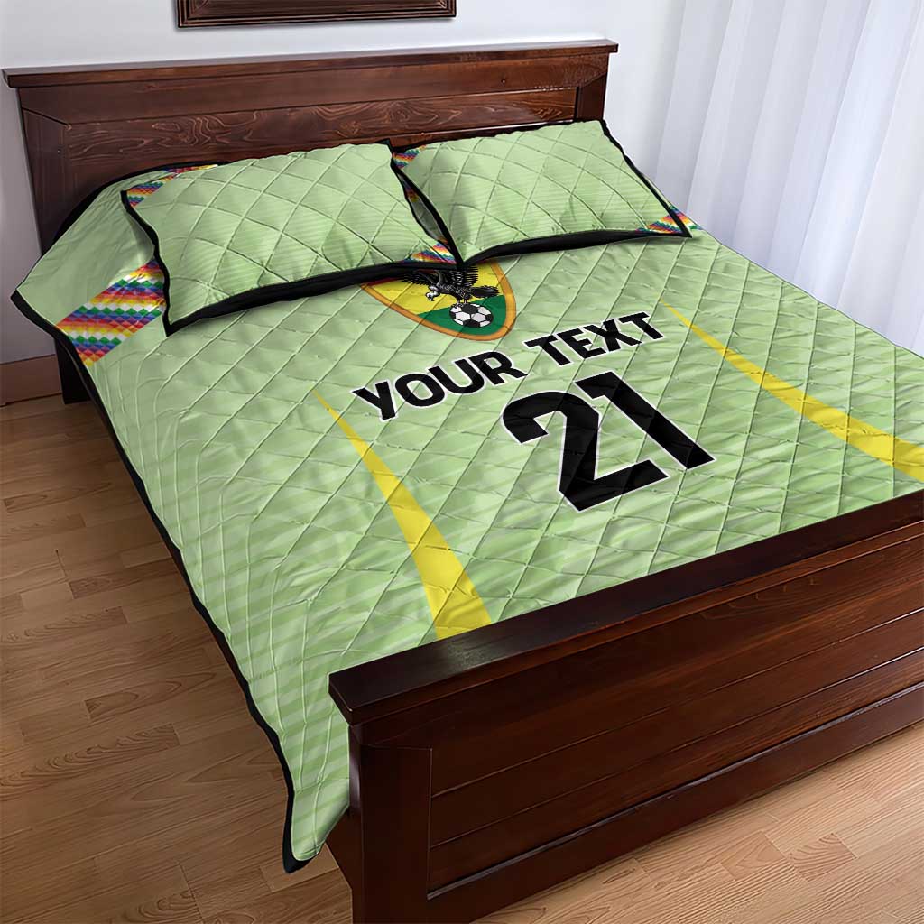 Bolivia Football Custom Quilt Bed Set Wiphala Flag Pattern Spirit