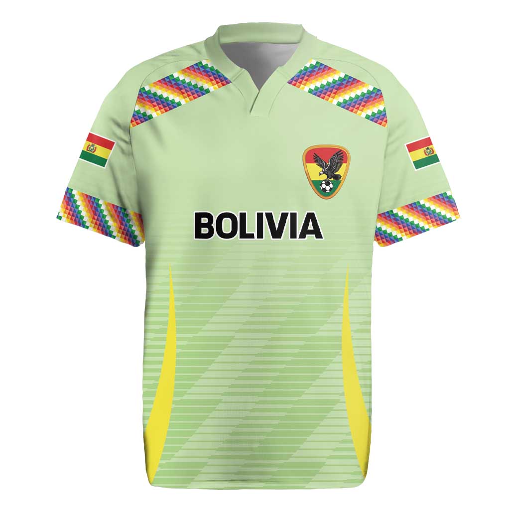 Bolivia Football Custom Rugby Jersey Wiphala Flag Pattern Spirit