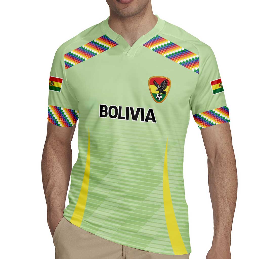 Bolivia Football Custom Rugby Jersey Wiphala Flag Pattern Spirit