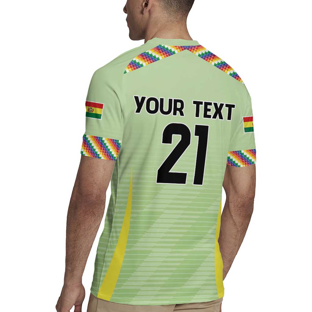 Bolivia Football Custom Rugby Jersey Wiphala Flag Pattern Spirit