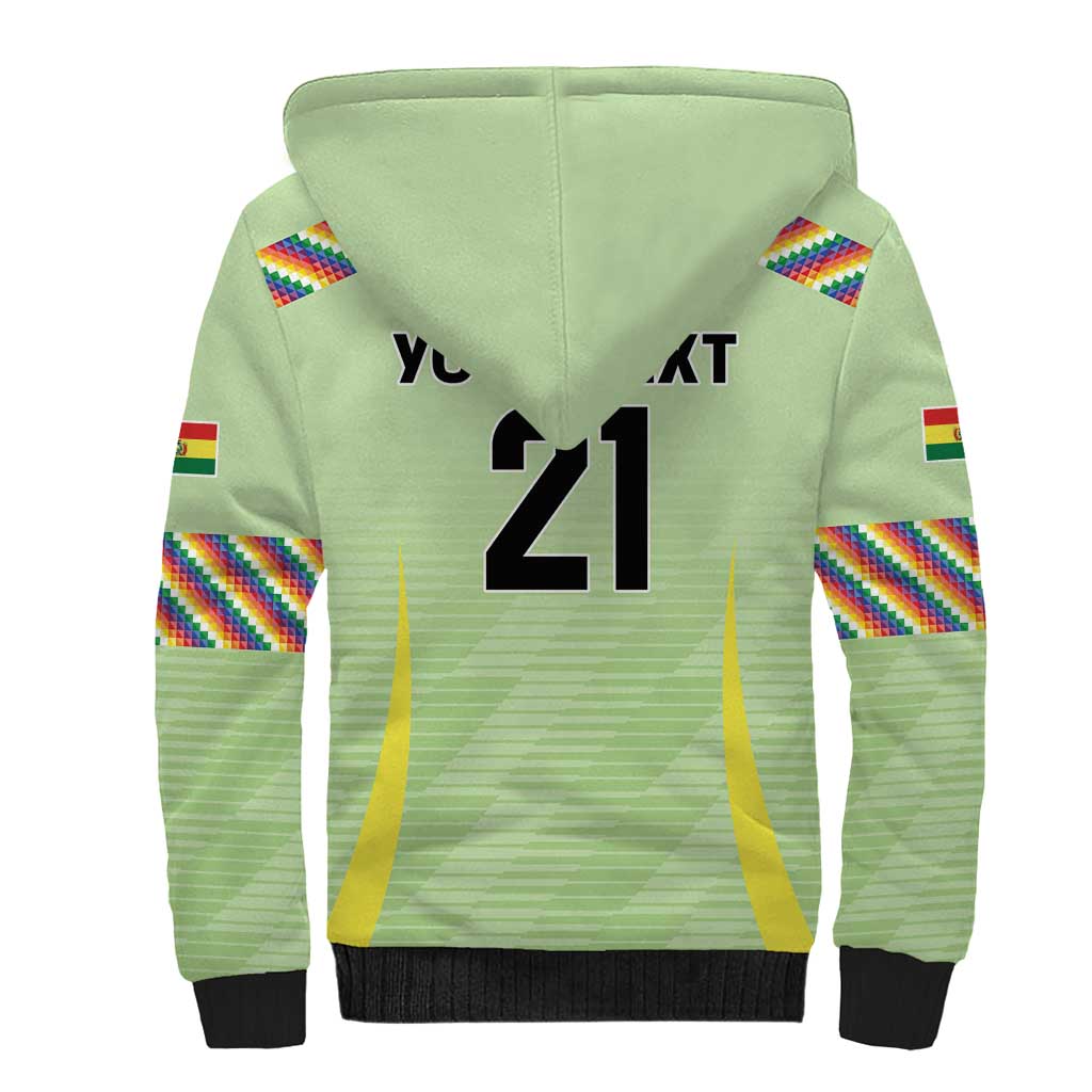 Bolivia Football Custom Sherpa Hoodie Wiphala Flag Pattern Spirit