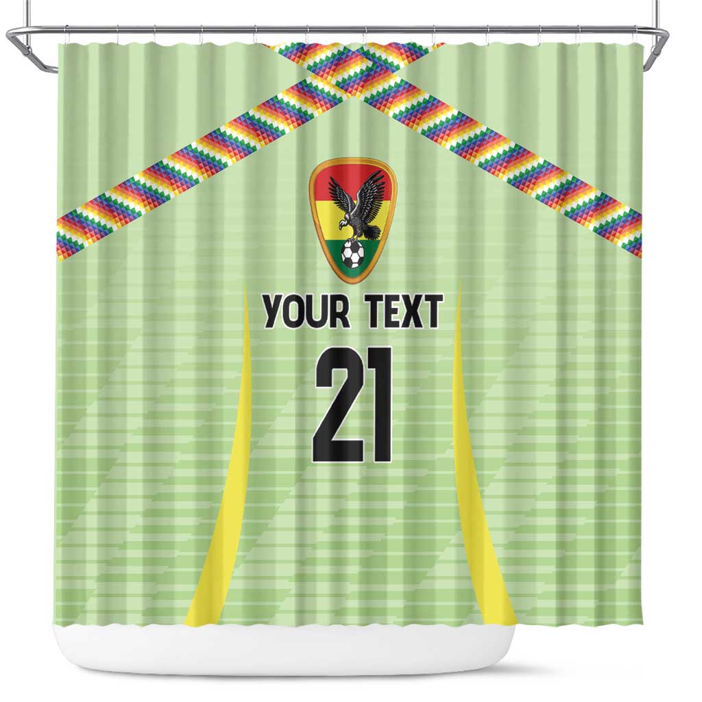 Bolivia Football Custom Shower Curtain Wiphala Flag Pattern Spirit