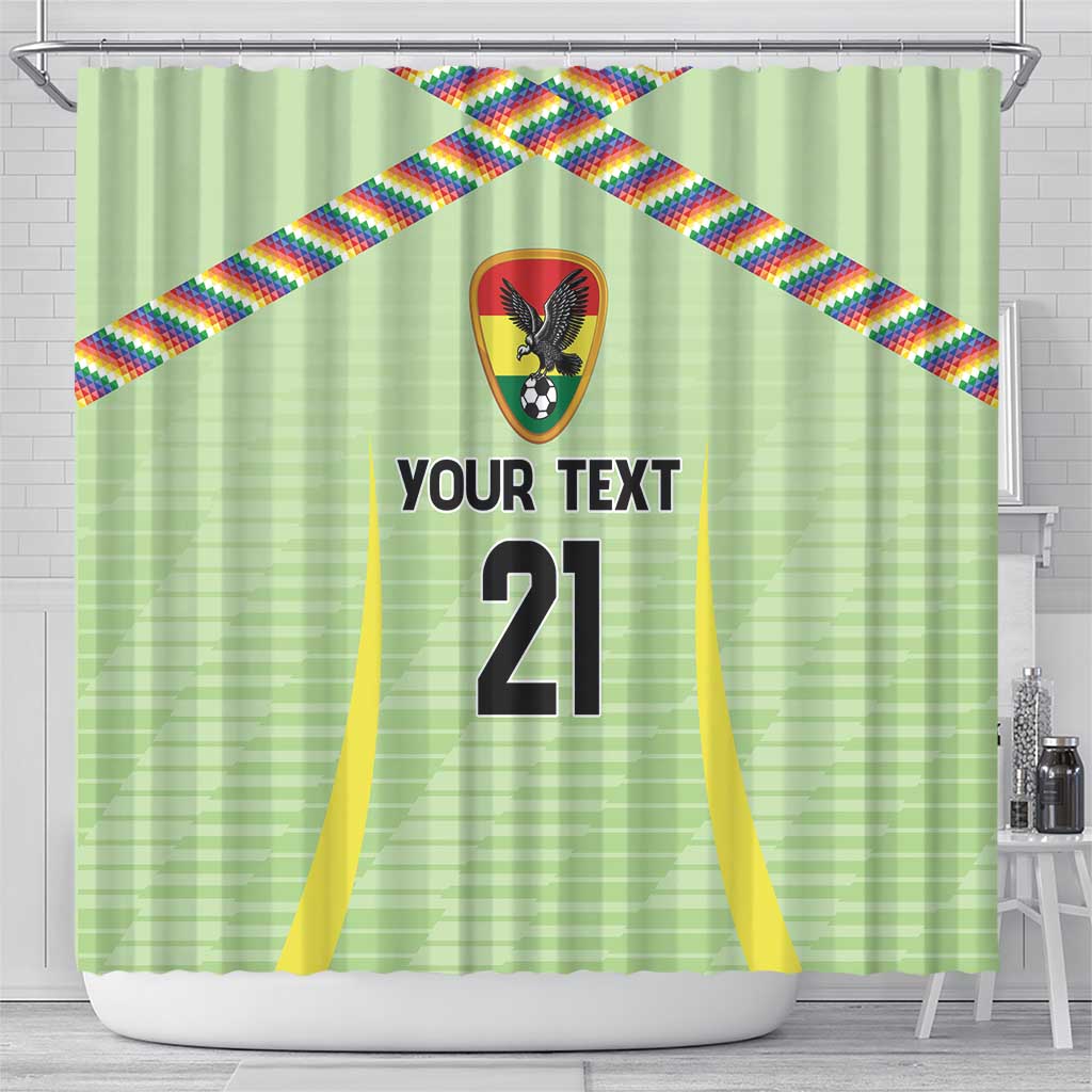 Bolivia Football Custom Shower Curtain Wiphala Flag Pattern Spirit