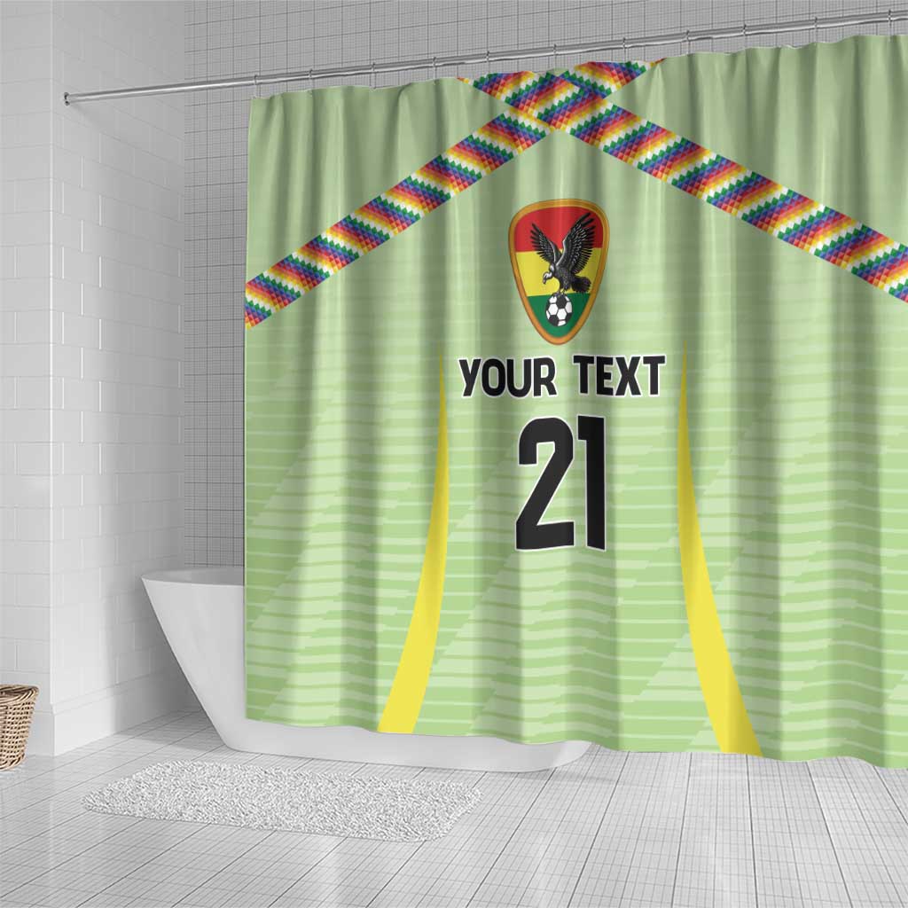 Bolivia Football Custom Shower Curtain Wiphala Flag Pattern Spirit