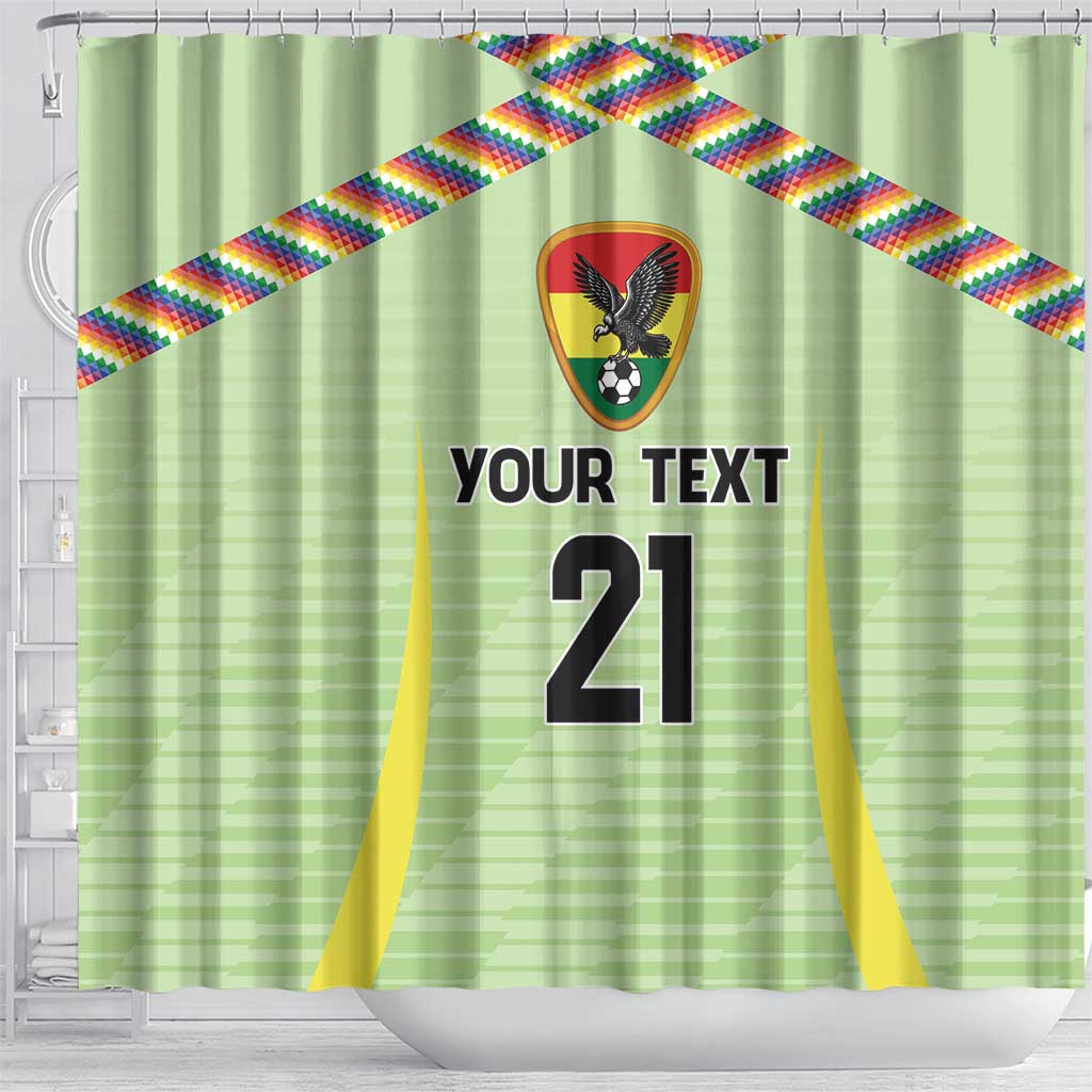 Bolivia Football Custom Shower Curtain Wiphala Flag Pattern Spirit