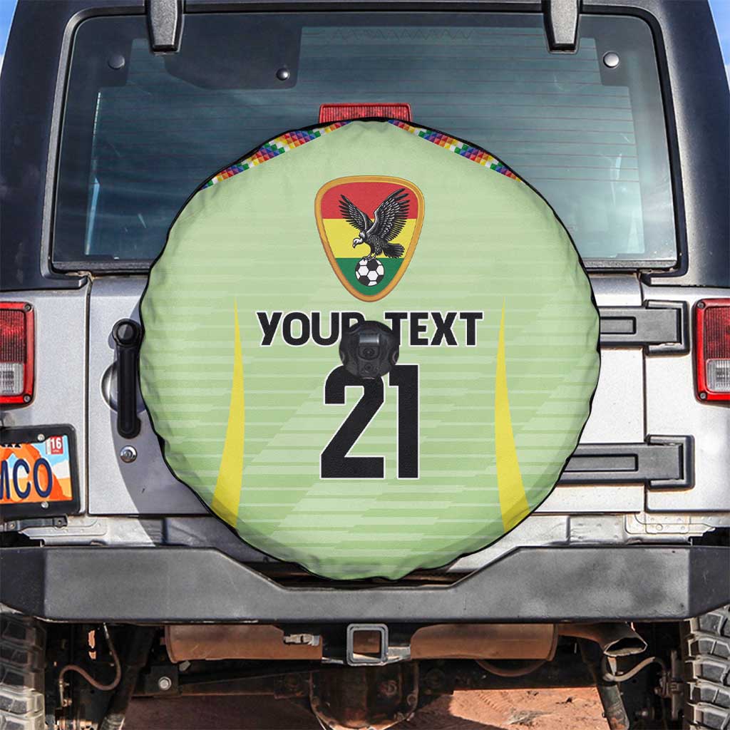 Bolivia Football Custom Spare Tire Cover Wiphala Flag Pattern Spirit