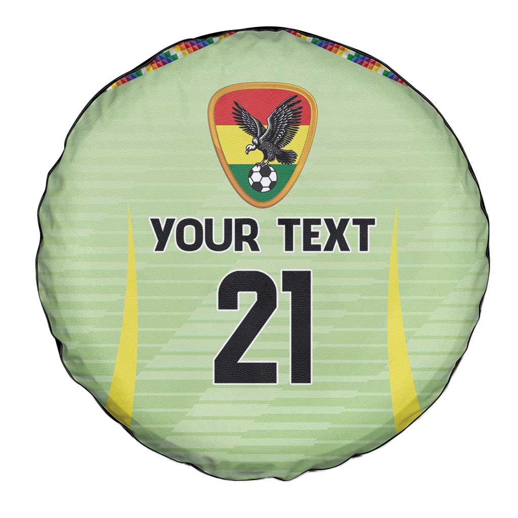 Bolivia Football Custom Spare Tire Cover Wiphala Flag Pattern Spirit