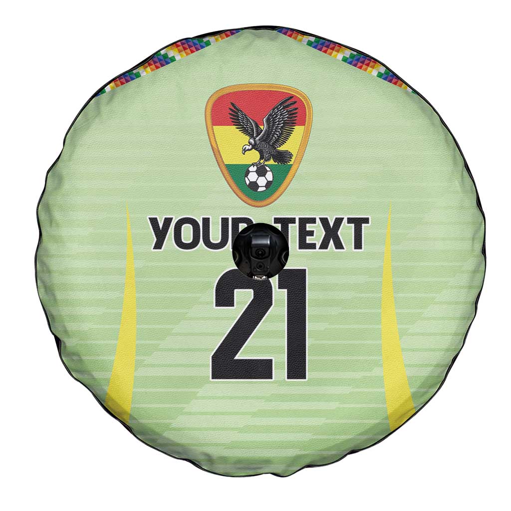 Bolivia Football Custom Spare Tire Cover Wiphala Flag Pattern Spirit
