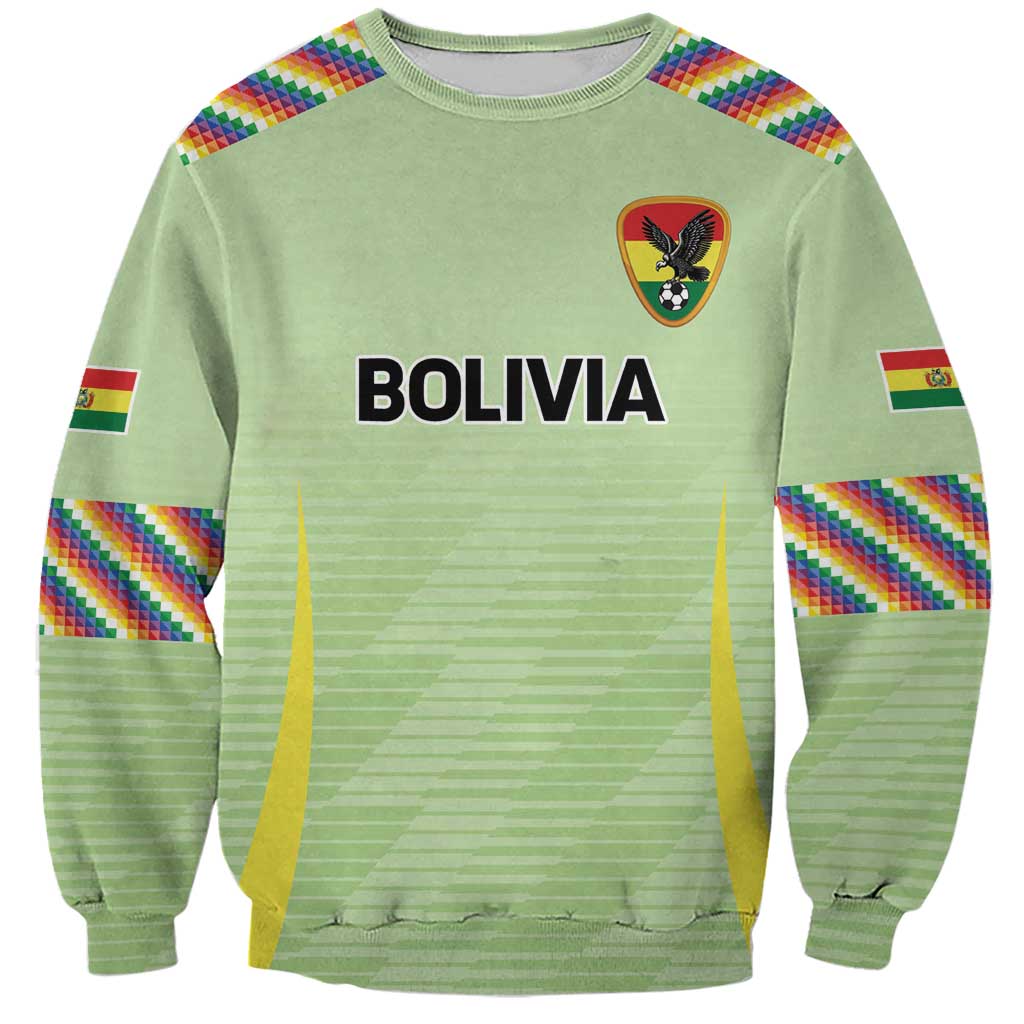 Bolivia Football Custom Sweatshirt Wiphala Flag Pattern Spirit