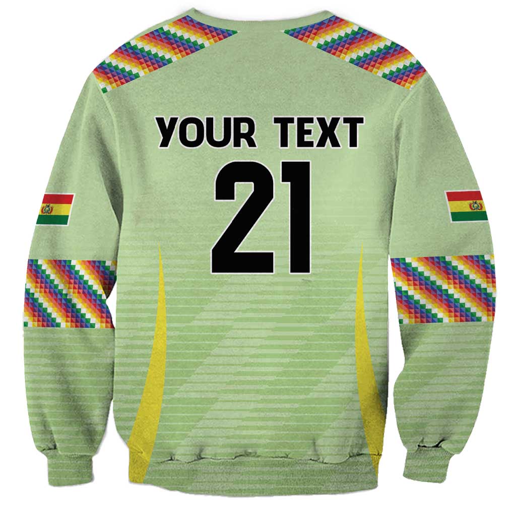 Bolivia Football Custom Sweatshirt Wiphala Flag Pattern Spirit