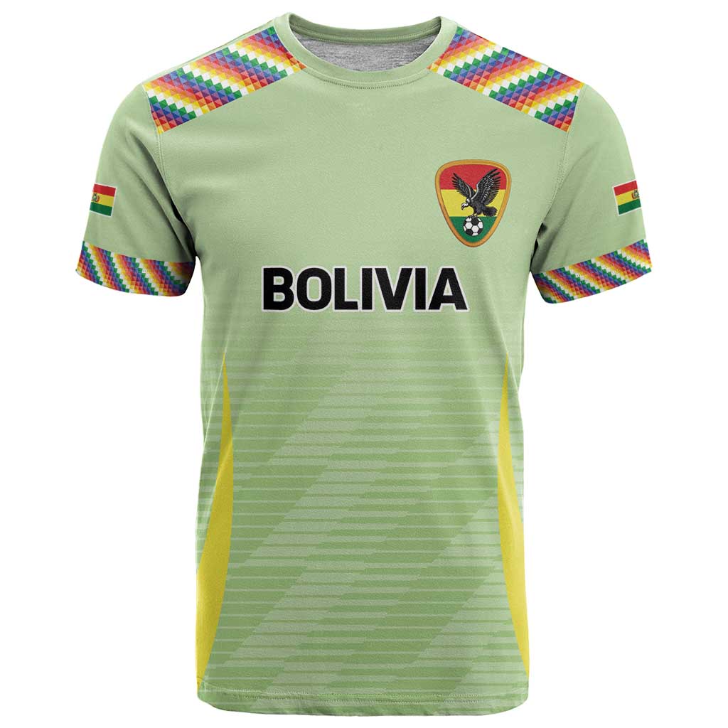 Bolivia Football Custom T Shirt Wiphala Flag Pattern Spirit