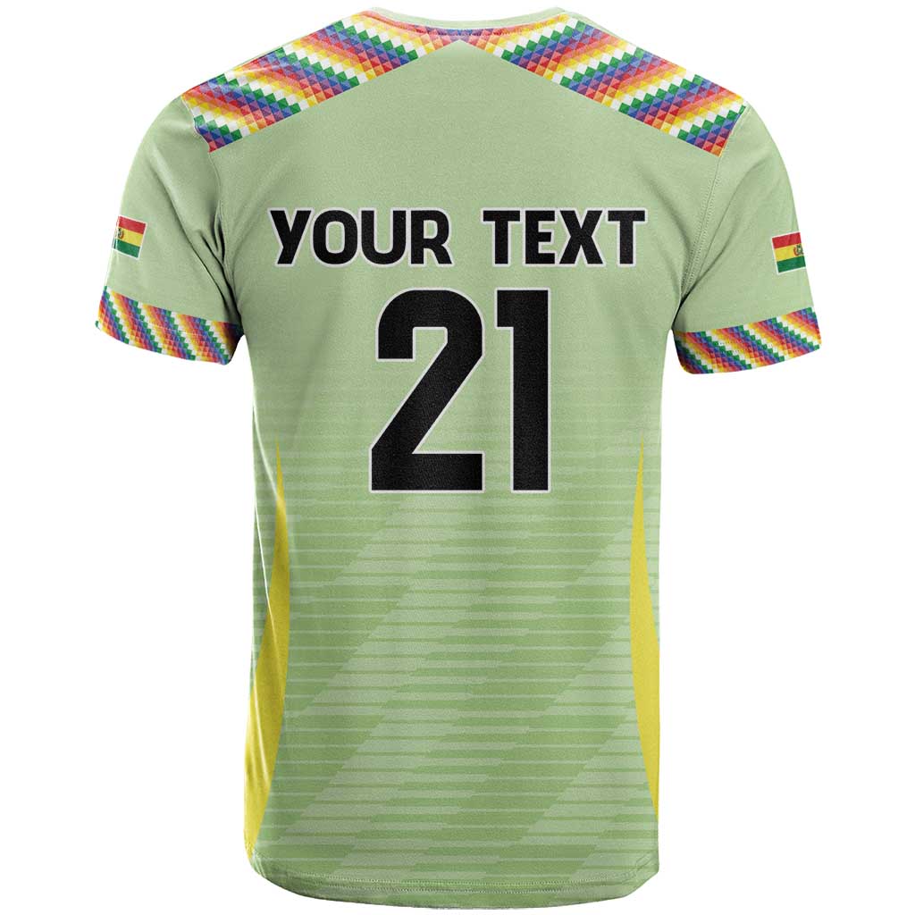 Bolivia Football Custom T Shirt Wiphala Flag Pattern Spirit