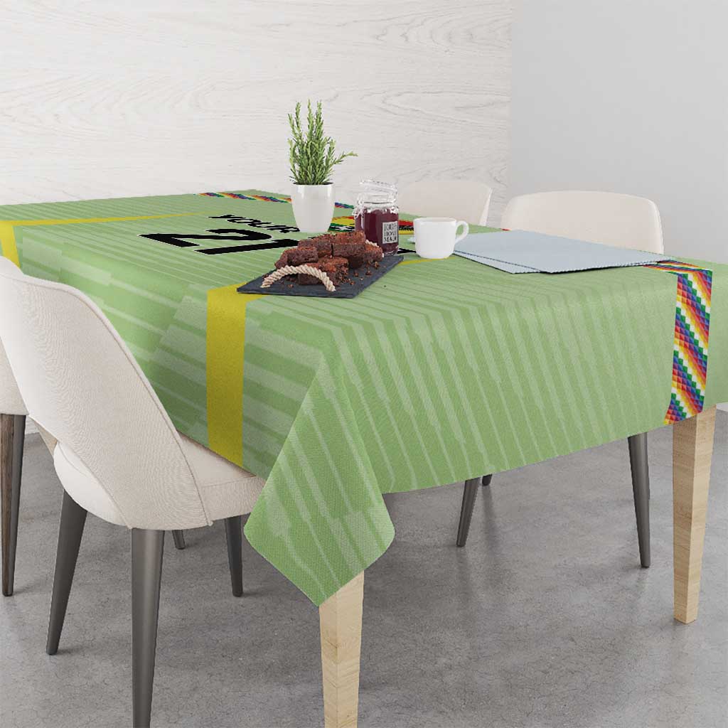 Bolivia Football Custom Tablecloth Wiphala Flag Pattern Spirit