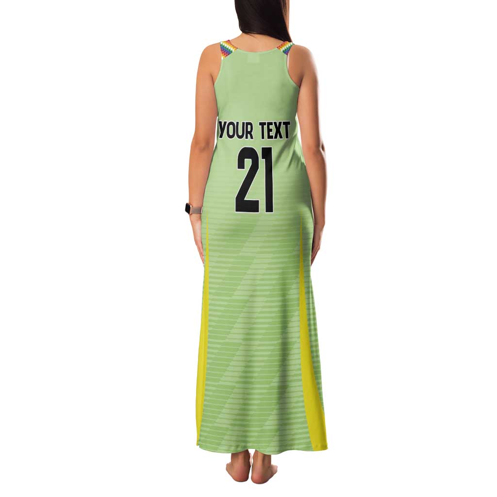 Bolivia Football Custom Tank Maxi Dress Wiphala Flag Pattern Spirit