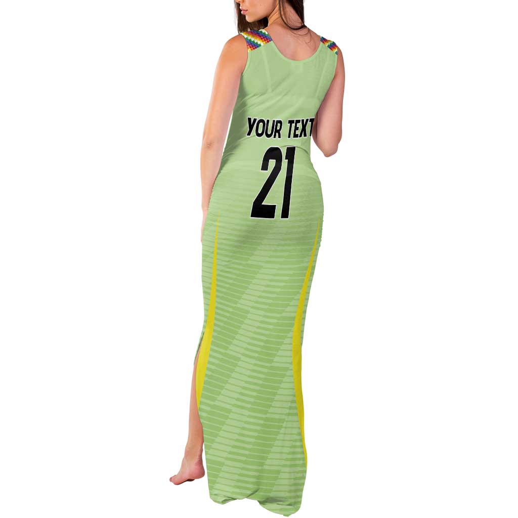 Bolivia Football Custom Tank Maxi Dress Wiphala Flag Pattern Spirit