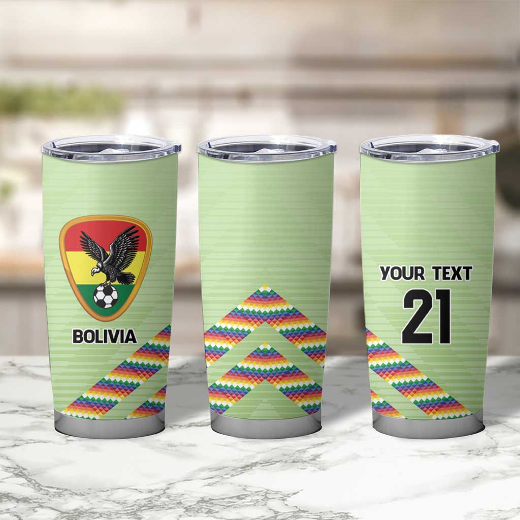 Bolivia Football Custom Tumbler Cup Wiphala Flag Pattern Spirit