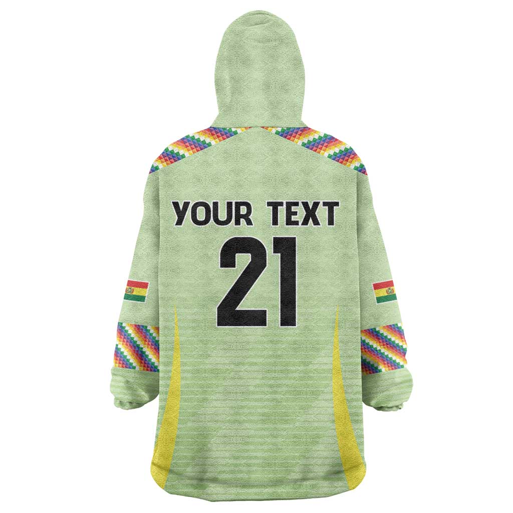Bolivia Football Custom Wearable Blanket Hoodie Wiphala Flag Pattern Spirit