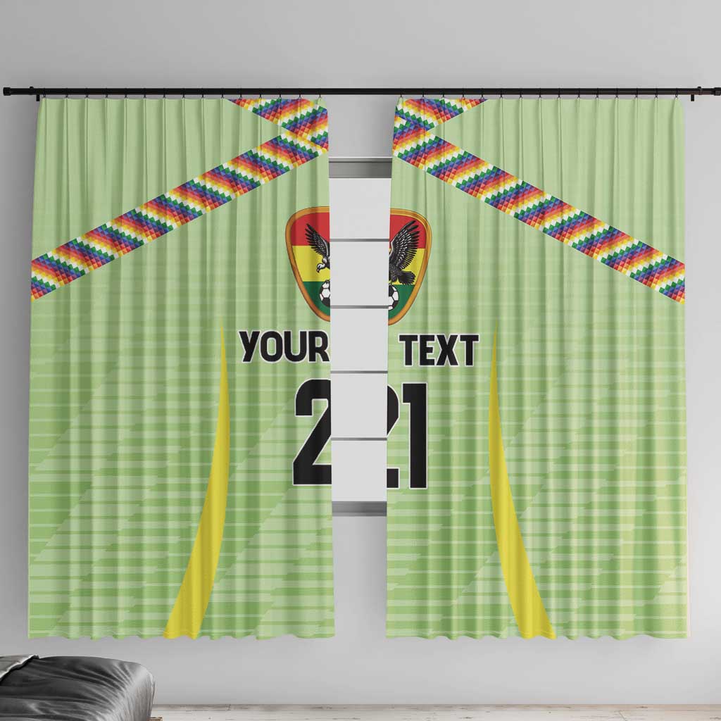 Bolivia Football Custom Window Curtain Wiphala Flag Pattern Spirit