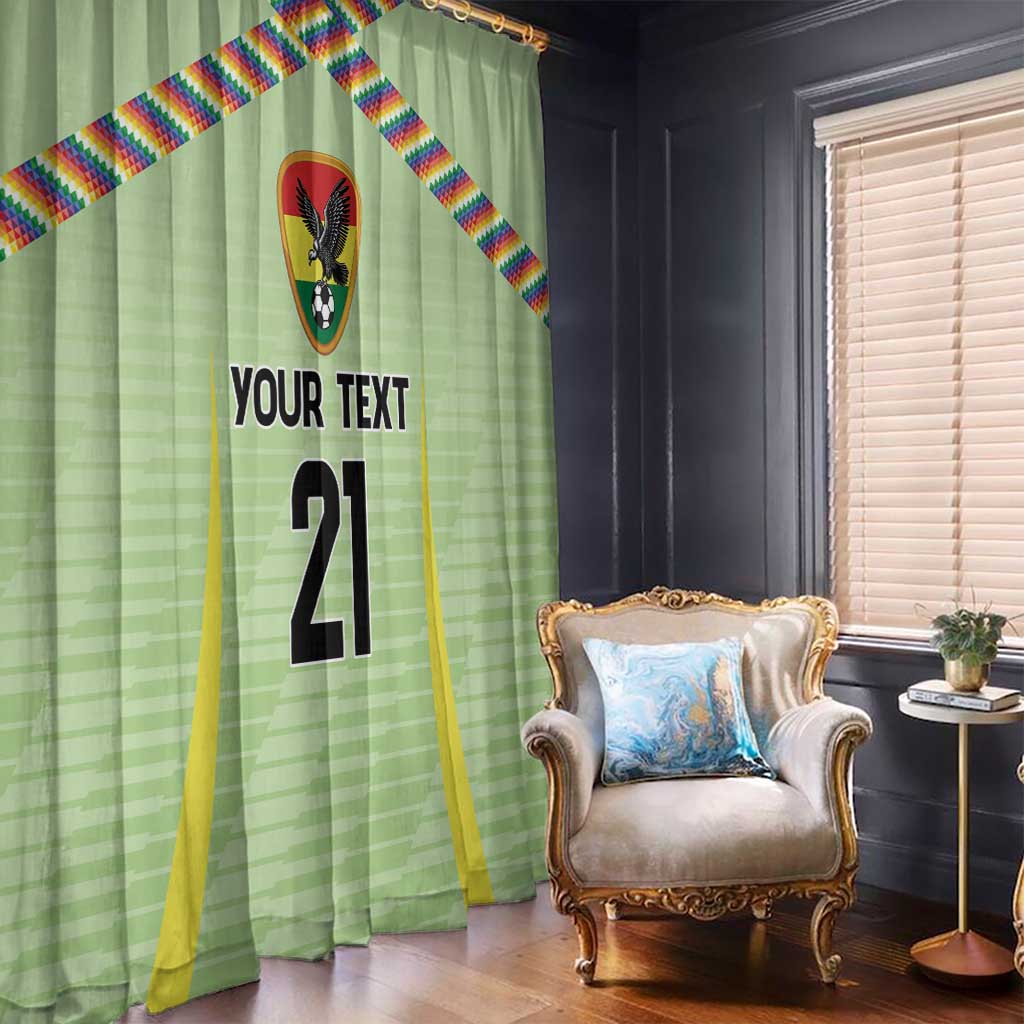 Bolivia Football Custom Window Curtain Wiphala Flag Pattern Spirit