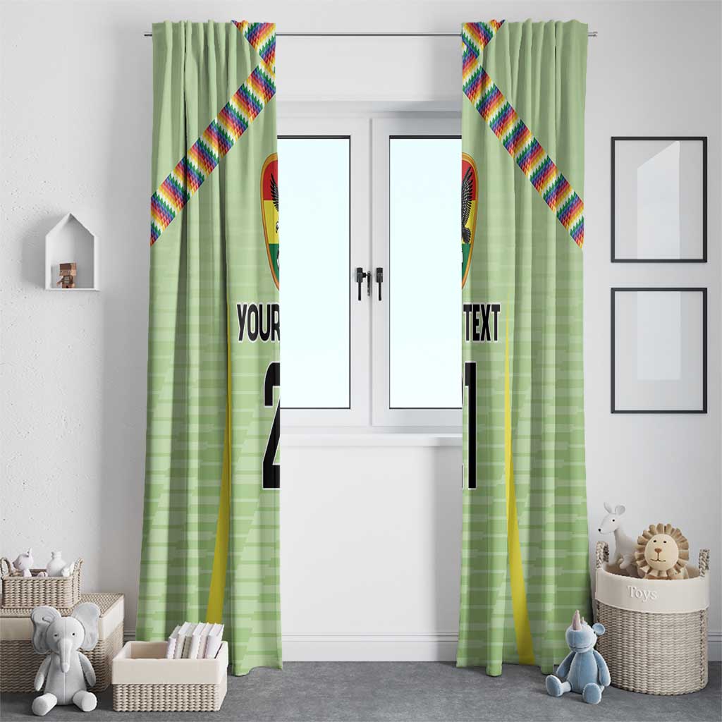 Bolivia Football Custom Window Curtain Wiphala Flag Pattern Spirit