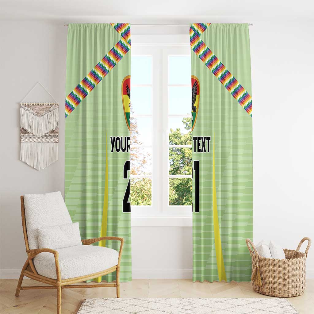 Bolivia Football Custom Window Curtain Wiphala Flag Pattern Spirit