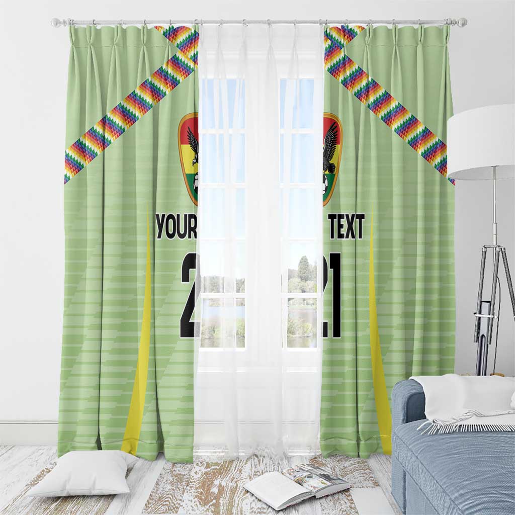 Bolivia Football Custom Window Curtain Wiphala Flag Pattern Spirit
