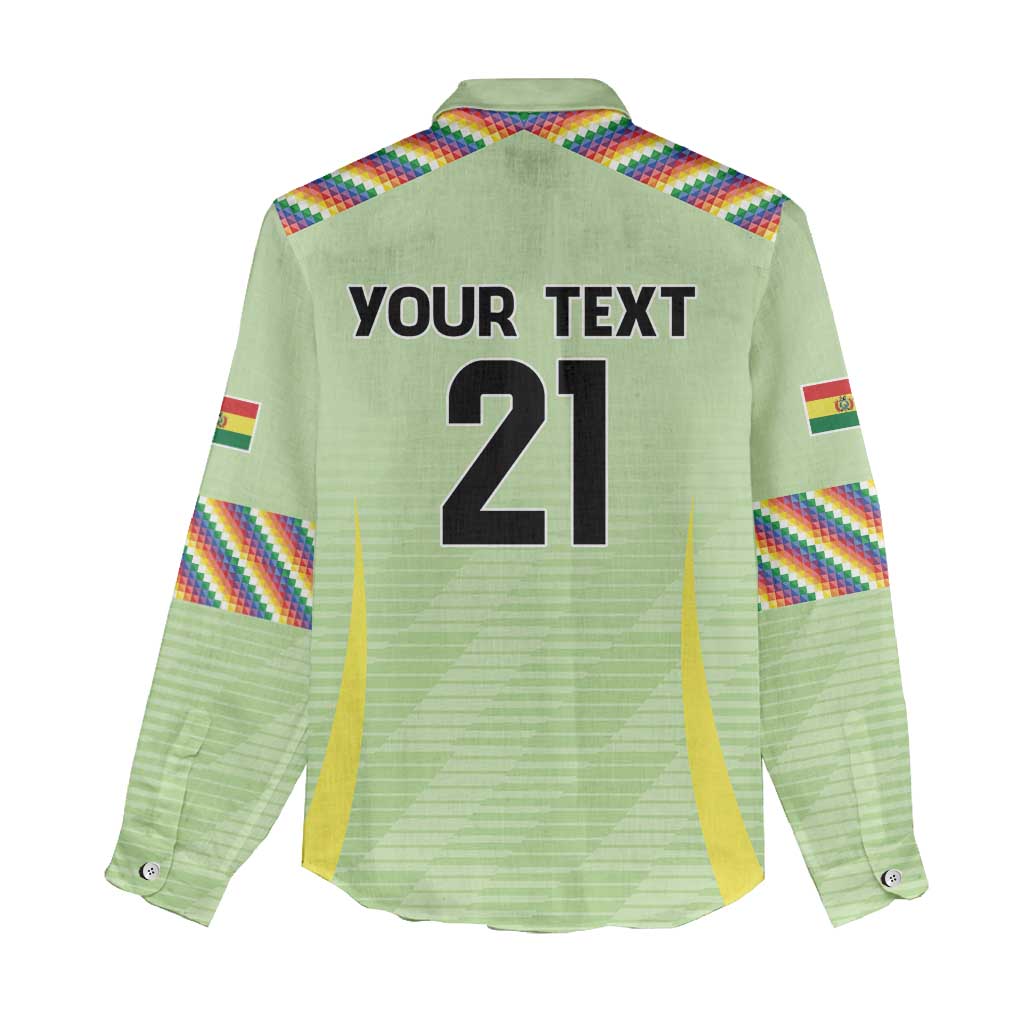 Bolivia Football Custom Women Casual Shirt Wiphala Flag Pattern Spirit