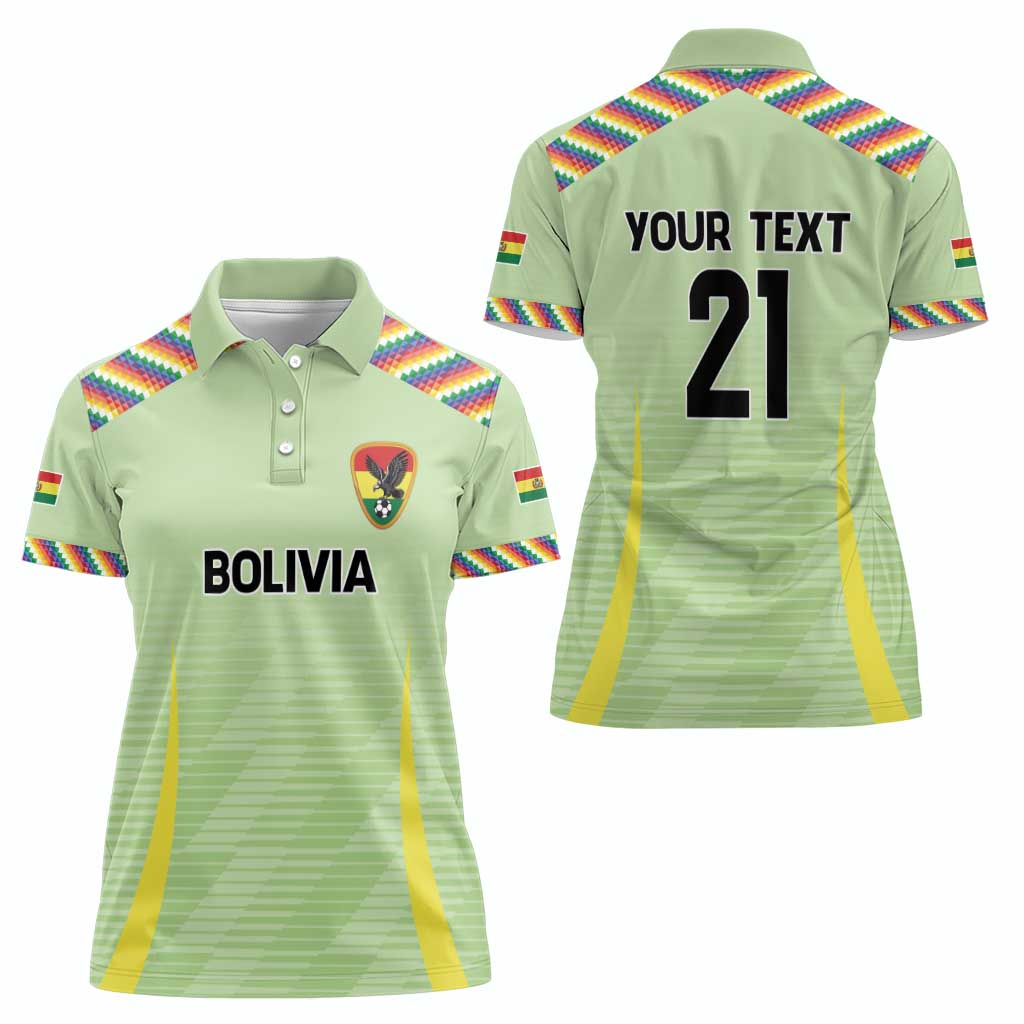 Bolivia Football Custom Women Polo Shirt Wiphala Flag Pattern Spirit