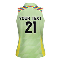 Bolivia Football Custom Women Sleeveless Polo Shirt Wiphala Flag Pattern Spirit