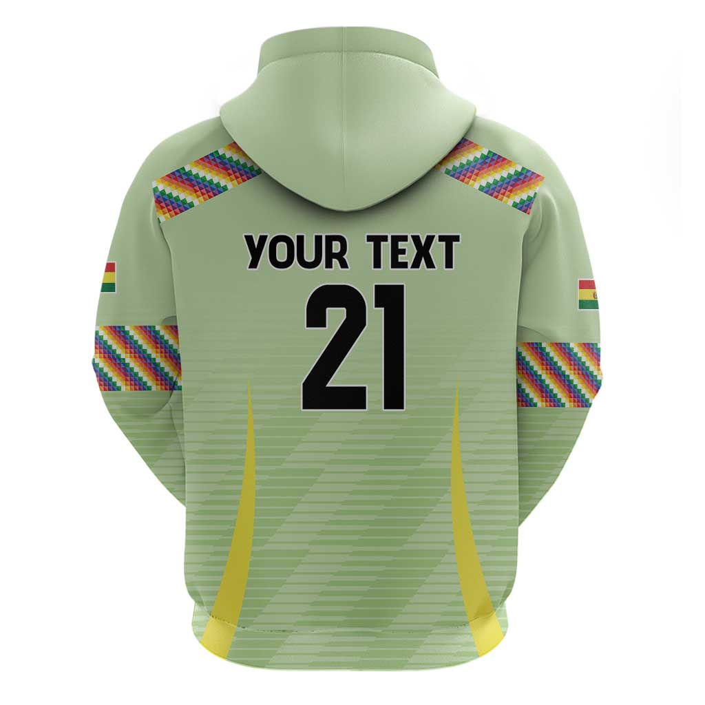Bolivia Football Custom Zip Hoodie Wiphala Flag Pattern Spirit