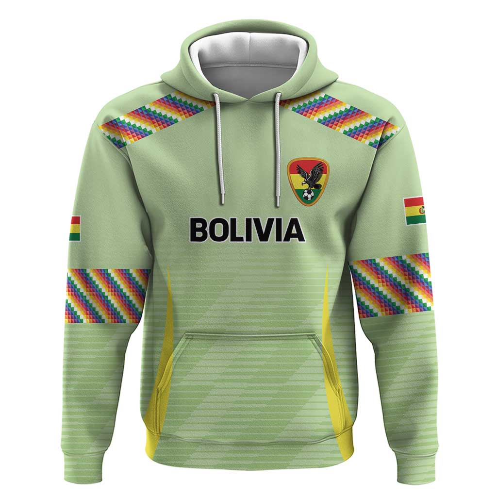 Bolivia Football Custom Zip Hoodie Wiphala Flag Pattern Spirit