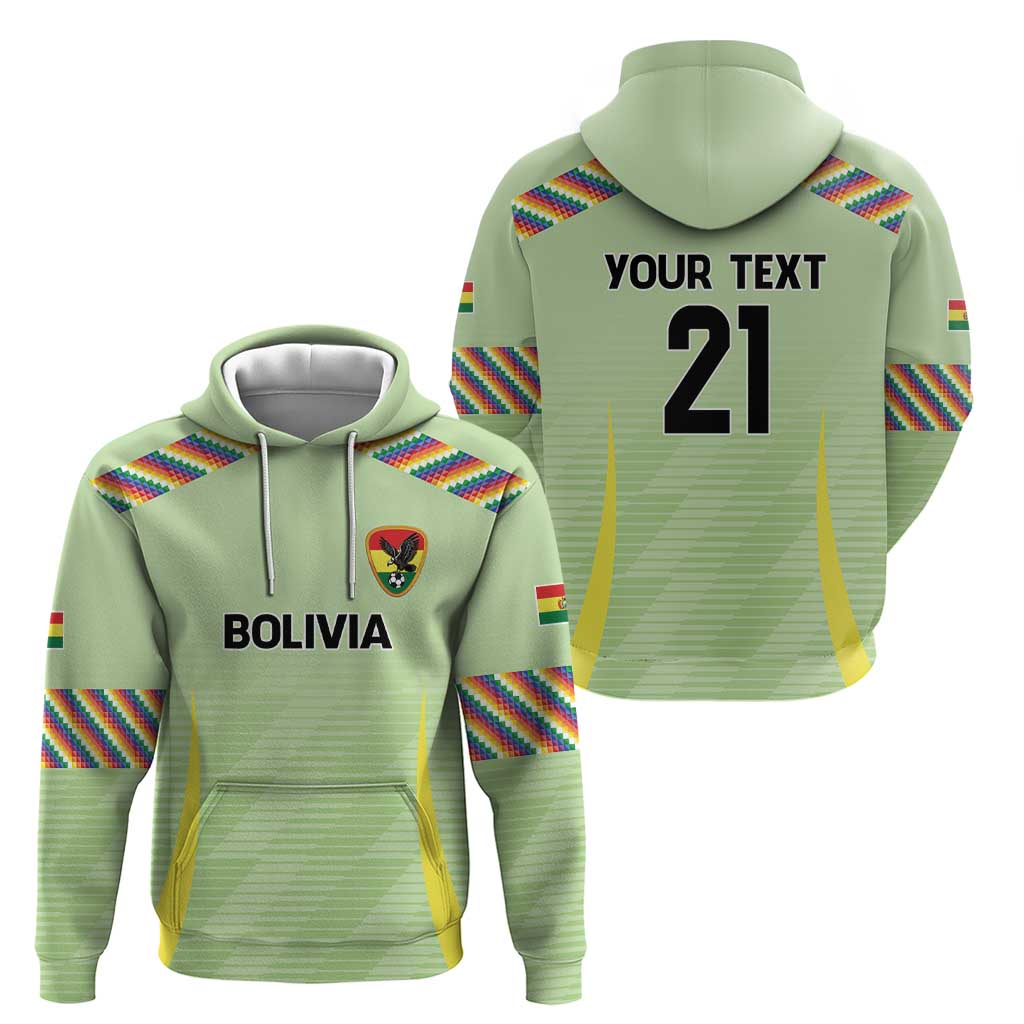 Bolivia Football Custom Zip Hoodie Wiphala Flag Pattern Spirit