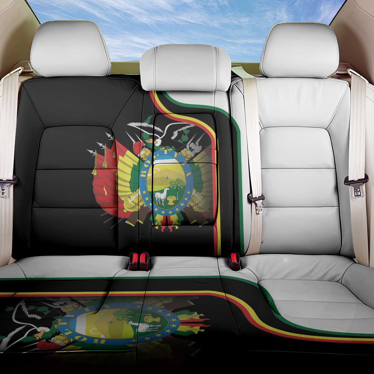 Bolivia Simple Coat of Arm Back Car Seat Cover