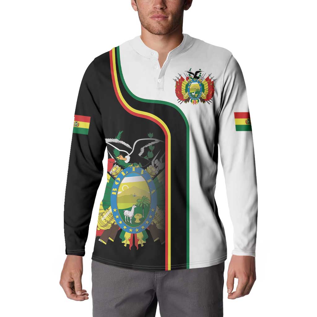 Bolivia Simple Coat of Arm Button Sweatshirt