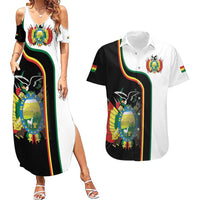 Bolivia Simple Coat of Arm Couples Matching Summer Maxi Dress and Hawaiian Shirt