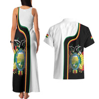 Bolivia Simple Coat of Arm Couples Matching Tank Maxi Dress and Hawaiian Shirt