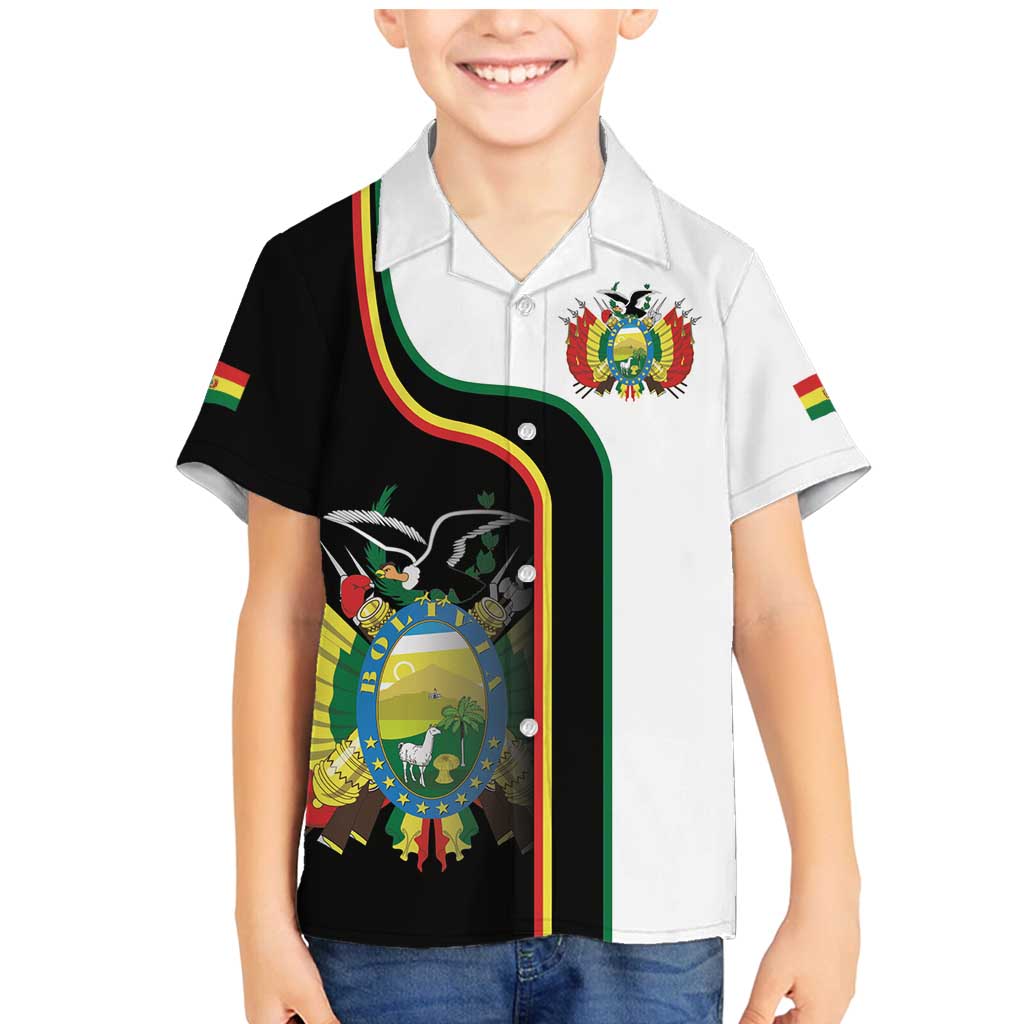 Bolivia Simple Coat of Arm Family Matching Mermaid Dress and Hawaiian Shirt
