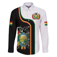 Bolivia Simple Coat of Arm Family Matching Off The Shoulder Long Sleeve Dress and Hawaiian Shirt