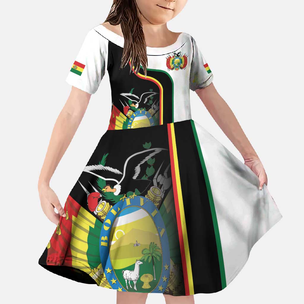 Bolivia Simple Coat of Arm Family Matching Off Shoulder Maxi Dress and Hawaiian Shirt