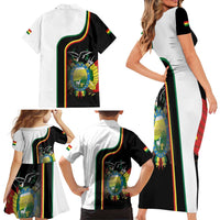 Bolivia Simple Coat of Arm Family Matching Short Sleeve Bodycon Dress and Hawaiian Shirt